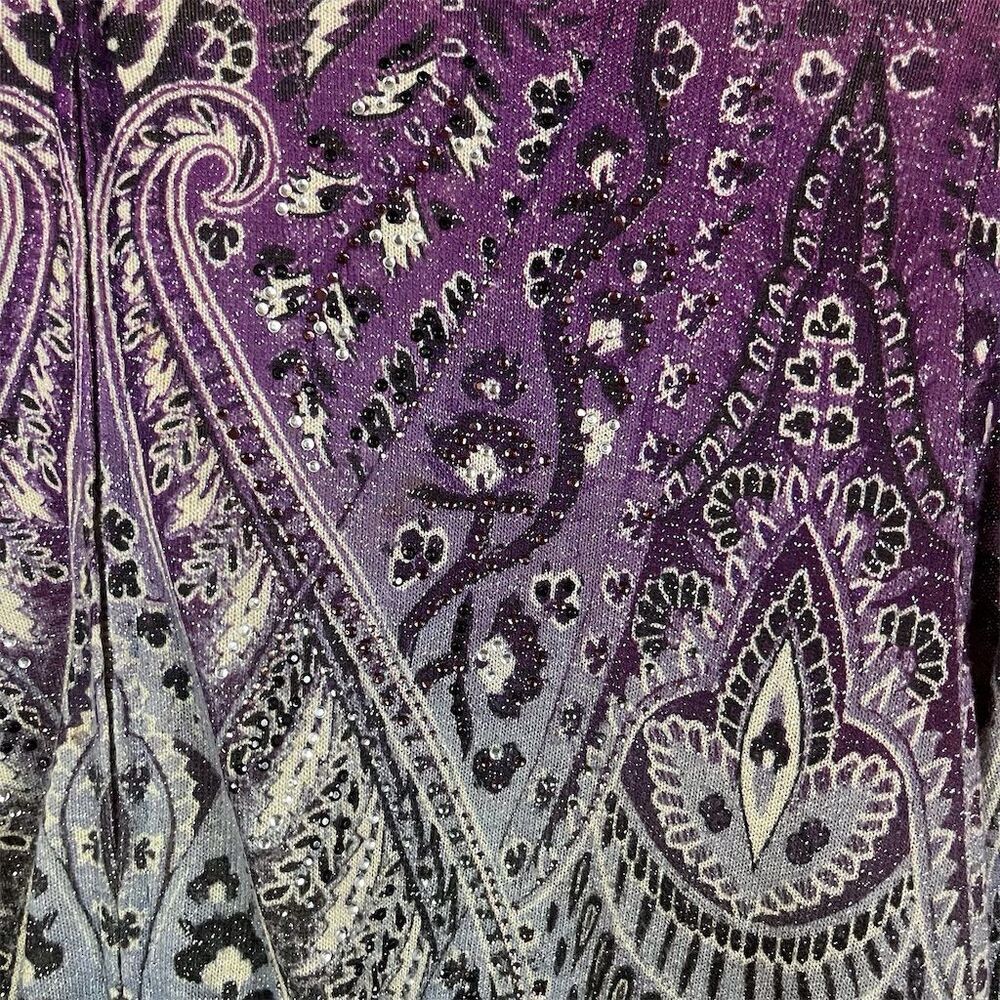 Chico's Zenergy Women's Paisley Print Jacket Size Large (16-18) Boho Full Zip - Picture 2 of 9
